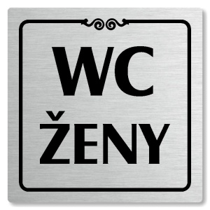 WC ženy, 80x80mm, stříbrná, Texas